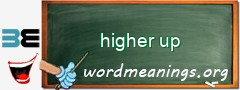 WordMeaning blackboard for higher up